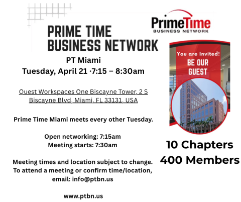 PT MIAMI CHAPTER (Biweekly - Tue) - PRIME TIME BUSINESS NETWORK